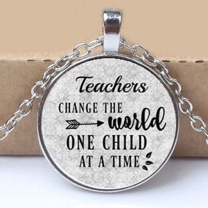 A New Teacher Pendant  Necklace
